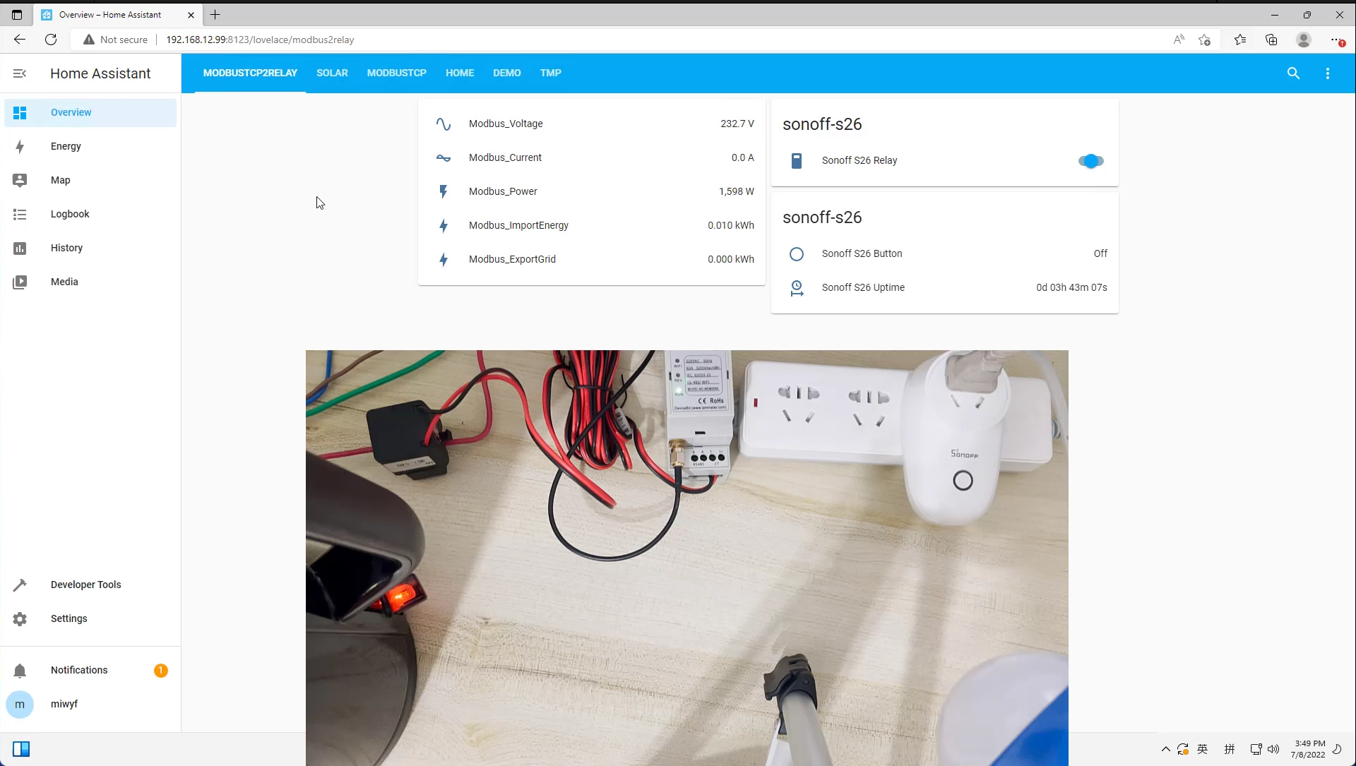 Home Assistant`s Dashboard effect of this experiment